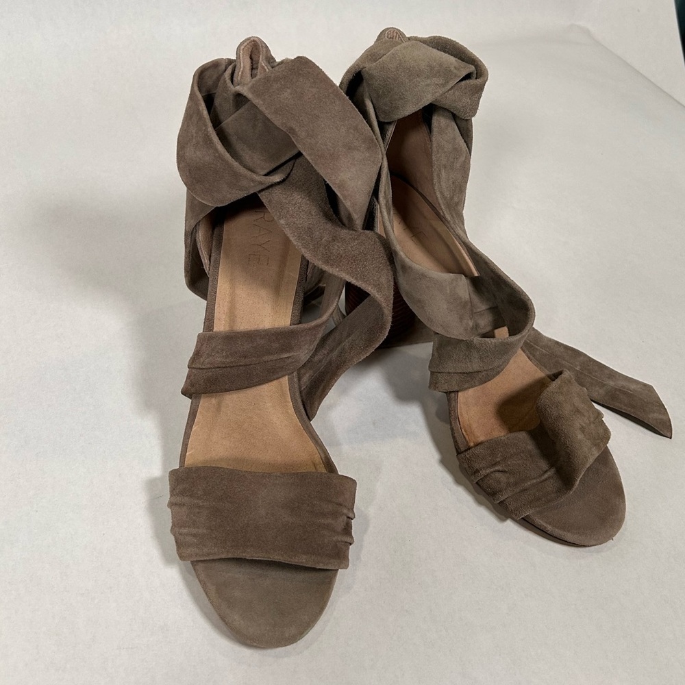 Raye Block Heel Open Toe Wrap Around Ankle Heels - image 3